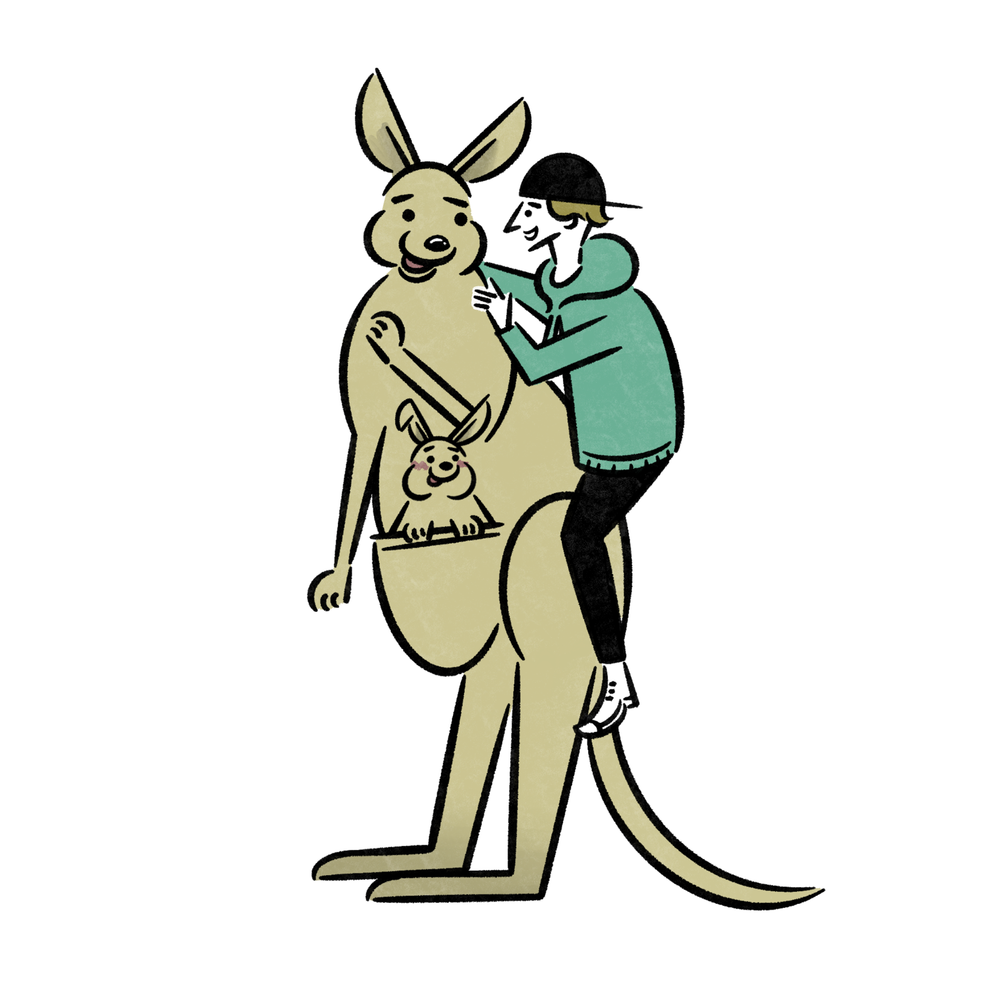 カンガルーと仲良し少年