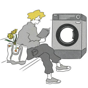 コインランドリーで暇つぶす人