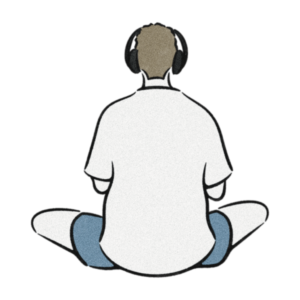 胡座の男性